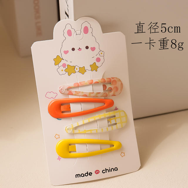 Sweet cute rabbit snap hair clips set for kids