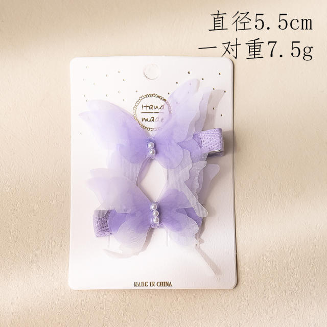 Springs pretty butterfly duckbill hair clips for kids