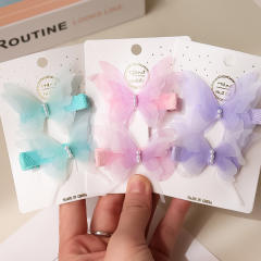 Springs pretty butterfly duckbill hair clips for kids