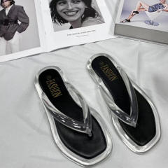 Summer fashion jelly color clear flip flops sandals