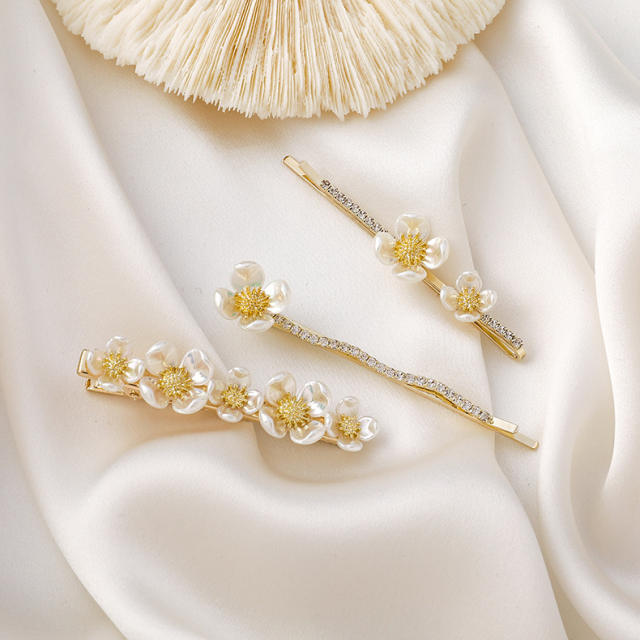 Spring summer flower diamond bobby pins duckbill hair clips collection