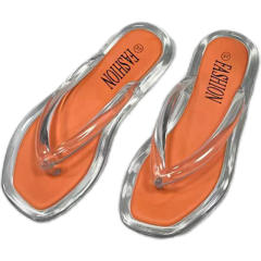 Summer fashion jelly color clear flip flops sandals