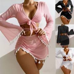 Sexy 4pcs bikini and cover set swimsuit set