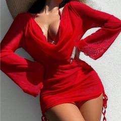 3pcs set sexy plain color bikini swimsuit and cover set
