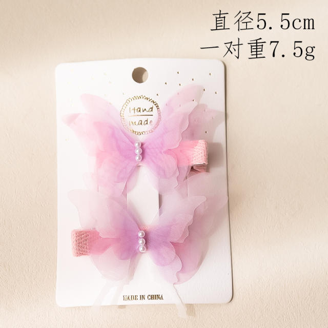 Springs pretty butterfly duckbill hair clips for kids