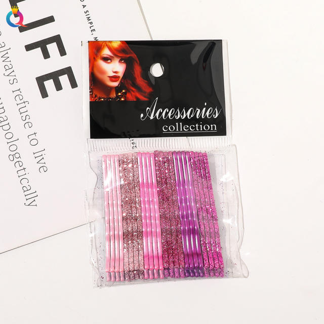 Korean fashion spring candy color gliter bobby pins set