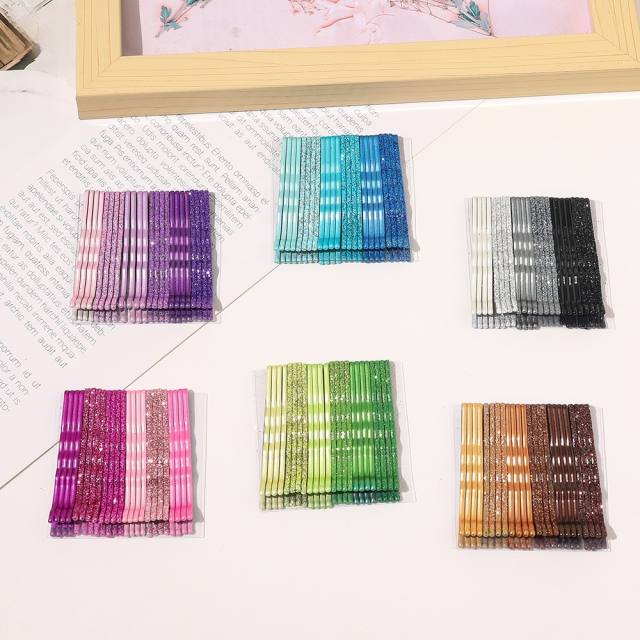 Korean fashion spring candy color gliter bobby pins set