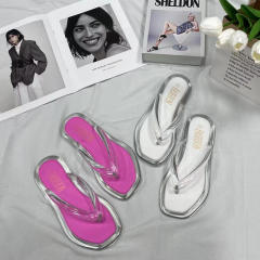 Summer fashion jelly color clear flip flops sandals