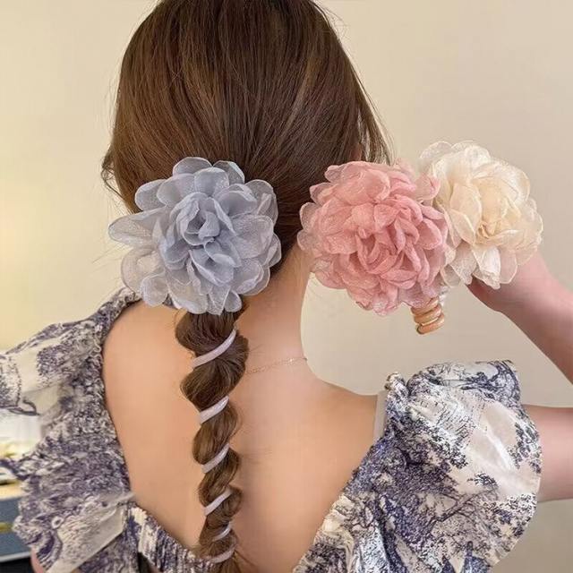 Korean fashion fabric flower unique hair ties