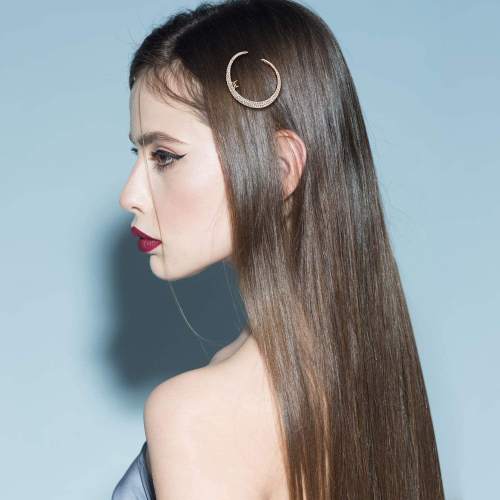 INS diamond snowflake moon star gold color bobby pins set