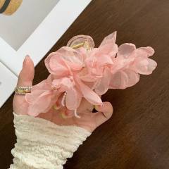 INS summer fabric flower women hair claw clips