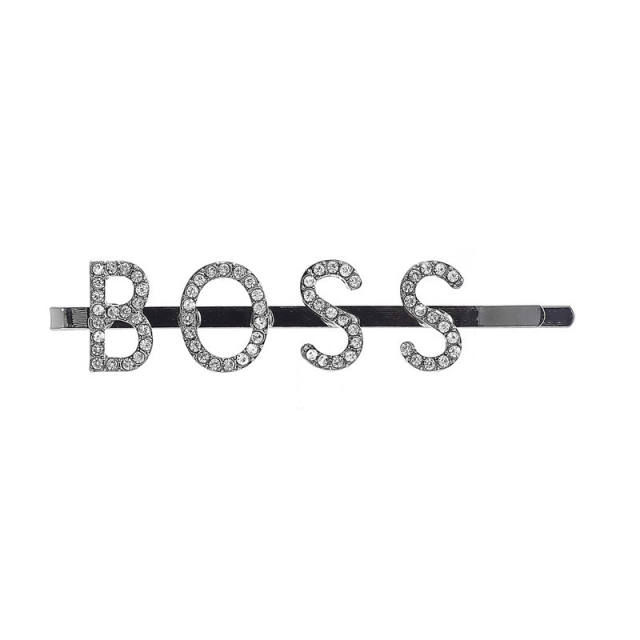 Popular black color diamond letter fashion bobby pins