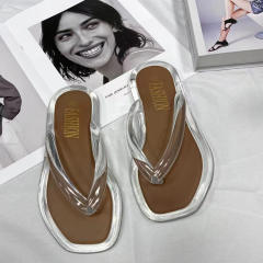 Summer fashion jelly color clear flip flops sandals