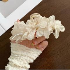 INS summer fabric flower women hair claw clips