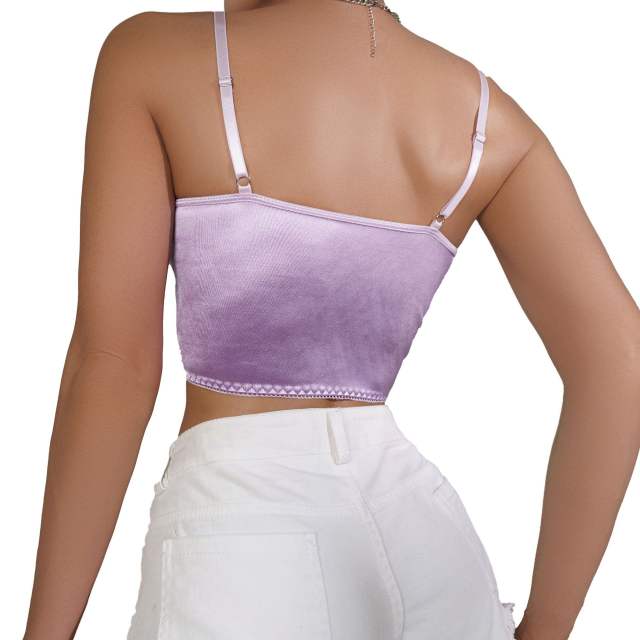 Sexy purple color satin butterfly corset tops for women