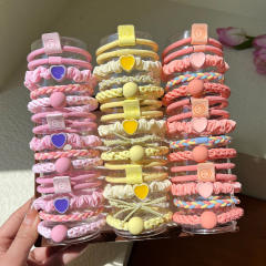 15PCS set colorful high elastic hair ties set for kids