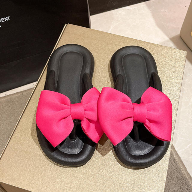 Spring summer cute bow candy color EVA material slippers