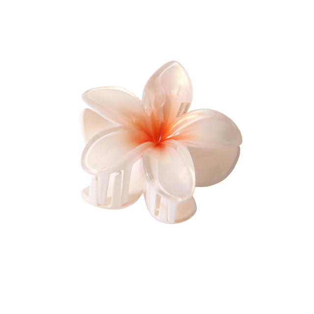 8CM Gorgeous colorful plumeria flower large size hair claw clips for women