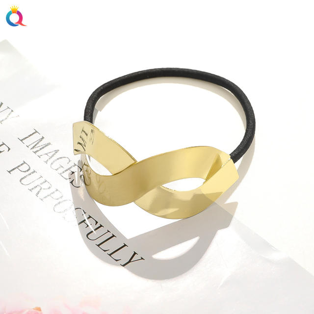 Korean fashion gold color metal geometric shape hair ties collection