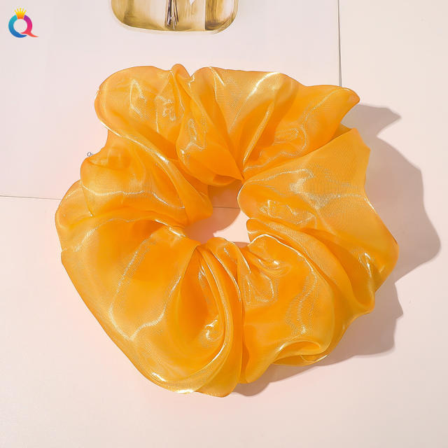 Spring summer oversized organza plain color scrunchies