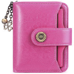 Korean fashion Genuine Leather daisy flower accessory women wallet purse