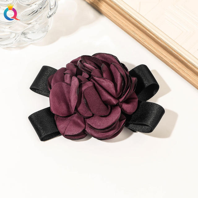 Korean fashion fabric flower duckbill hair clips scrunchies collection