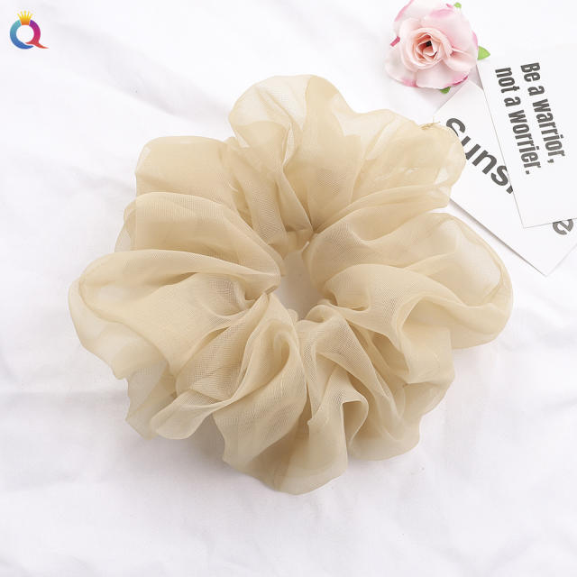 Spring summer oversized organza plain color scrunchies