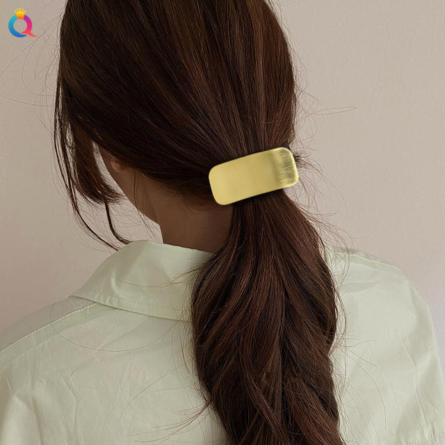 Korean fashion gold color metal geometric shape hair ties collection