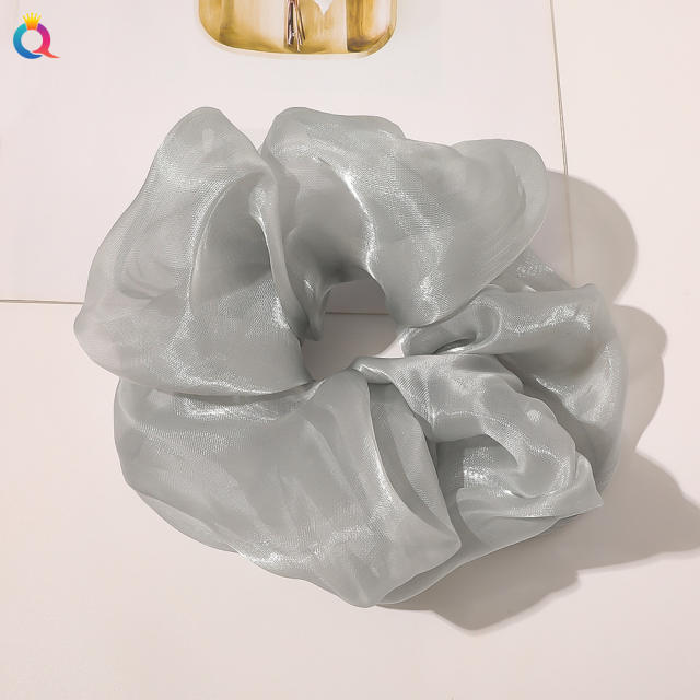 Spring summer oversized organza plain color scrunchies