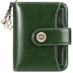 Korean fashion Genuine Leather daisy flower accessory women wallet purse