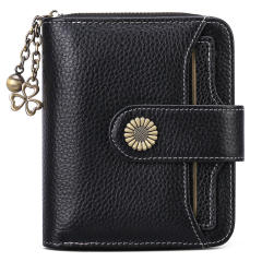 Korean fashion Genuine Leather daisy flower accessory women wallet purse