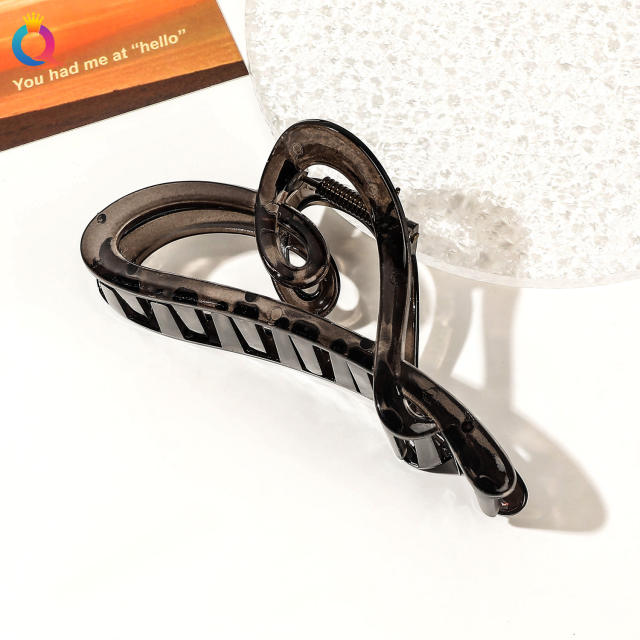 11CM large size hollow heart shape women hair claw clips