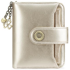 Korean fashion Genuine Leather daisy flower accessory women wallet purse