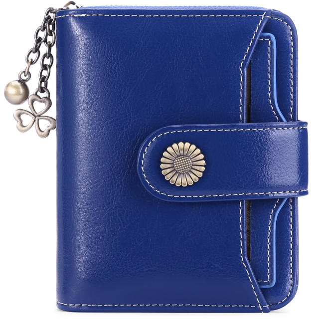 Korean fashion Genuine Leather daisy flower accessory women wallet purse