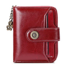 Korean fashion Genuine Leather daisy flower accessory women wallet purse