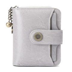 Korean fashion Genuine Leather daisy flower accessory women wallet purse