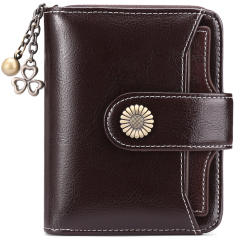 Korean fashion Genuine Leather daisy flower accessory women wallet purse
