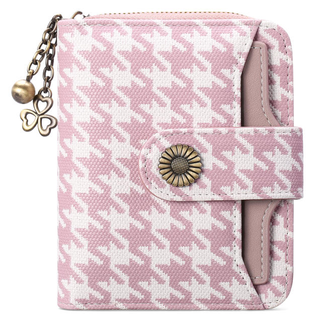 Korean fashion Genuine Leather daisy flower accessory women wallet purse
