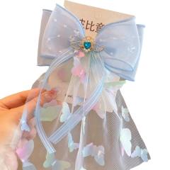 Korean fashion plain color bow hair clips for kids