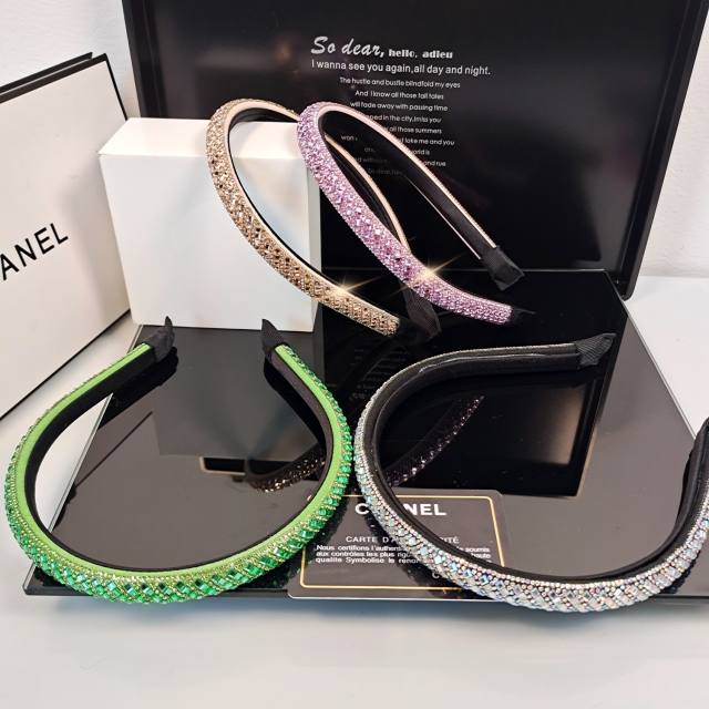 Korean fashion colorful crystal diamond thin headband wedding headband