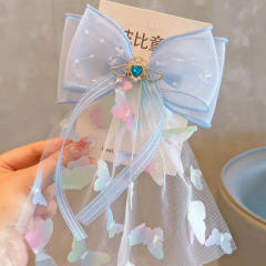 Korean fashion plain color bow hair clips for kids