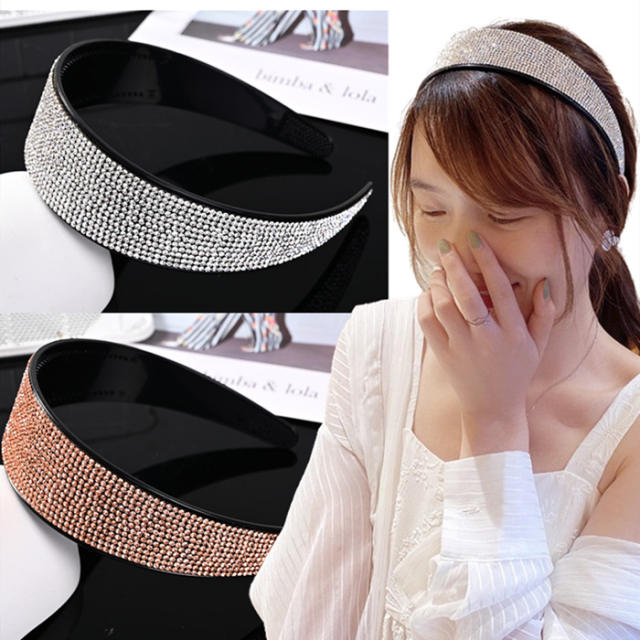 2024 hot sale full diamond wide headband wedding headband