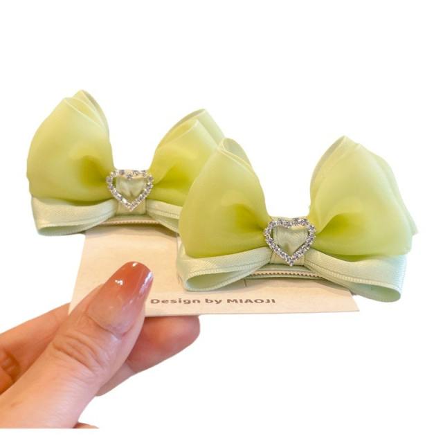 Spring plain color bow hair clips for kids