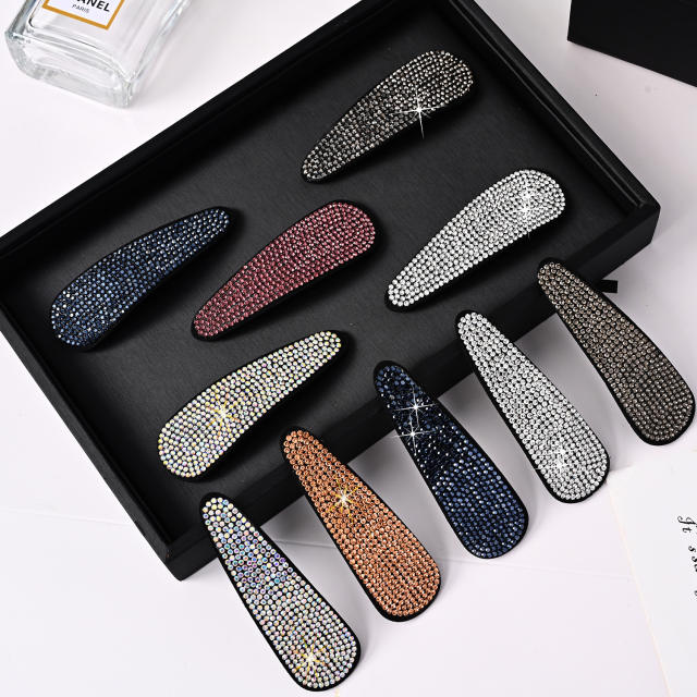 10pcs luxury full diamond snap hair clips set