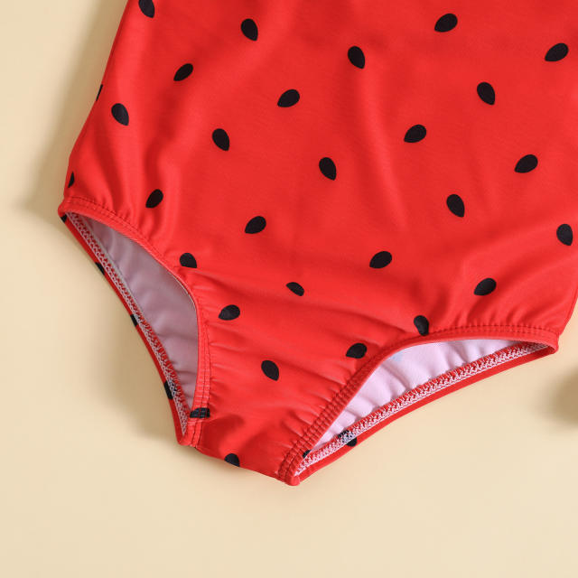 Cute summer watermelon pattern one piece swimsuit for kids