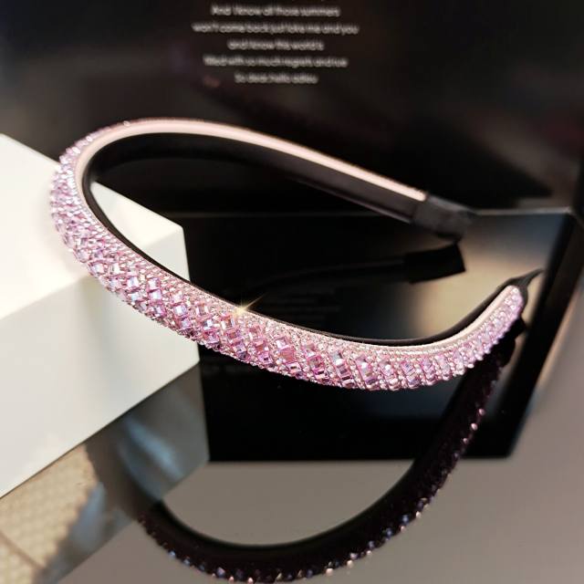Korean fashion colorful crystal diamond thin headband wedding headband