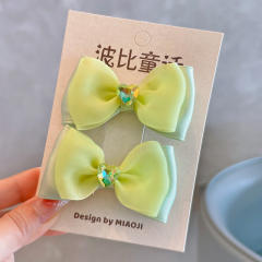Spring design colorful bow hair clips hair ties set
