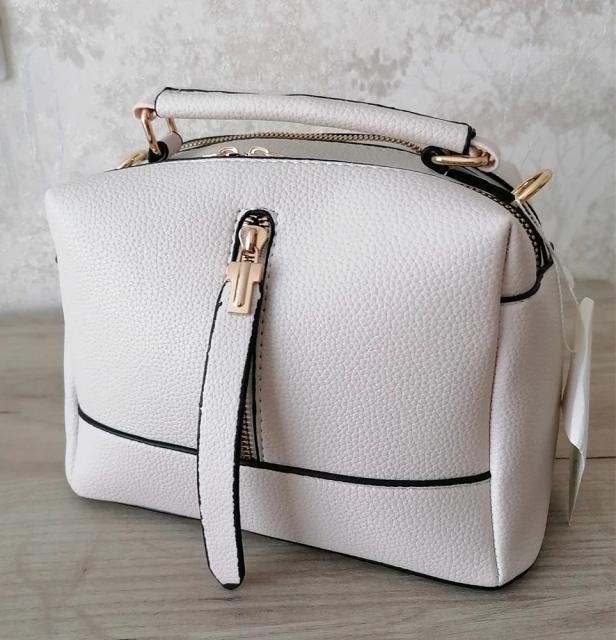 Elegant easy match black white color PU material crossbody bag