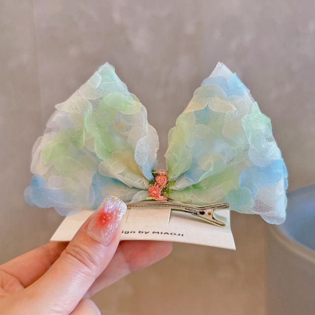 Spring design super pretty bow hair clips for kids