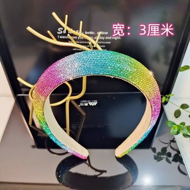 Popular colorful diamond padded headband 2.5cm/3cm
